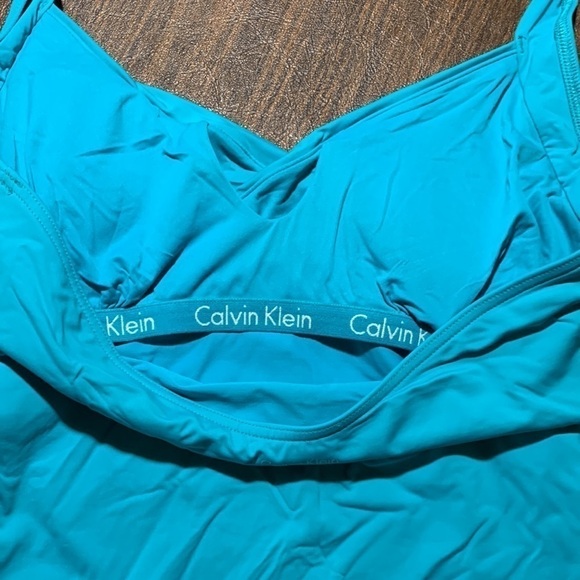 Calvin Klein turquoise one piece swimsuit, Size 8 - Picture 3 of 4